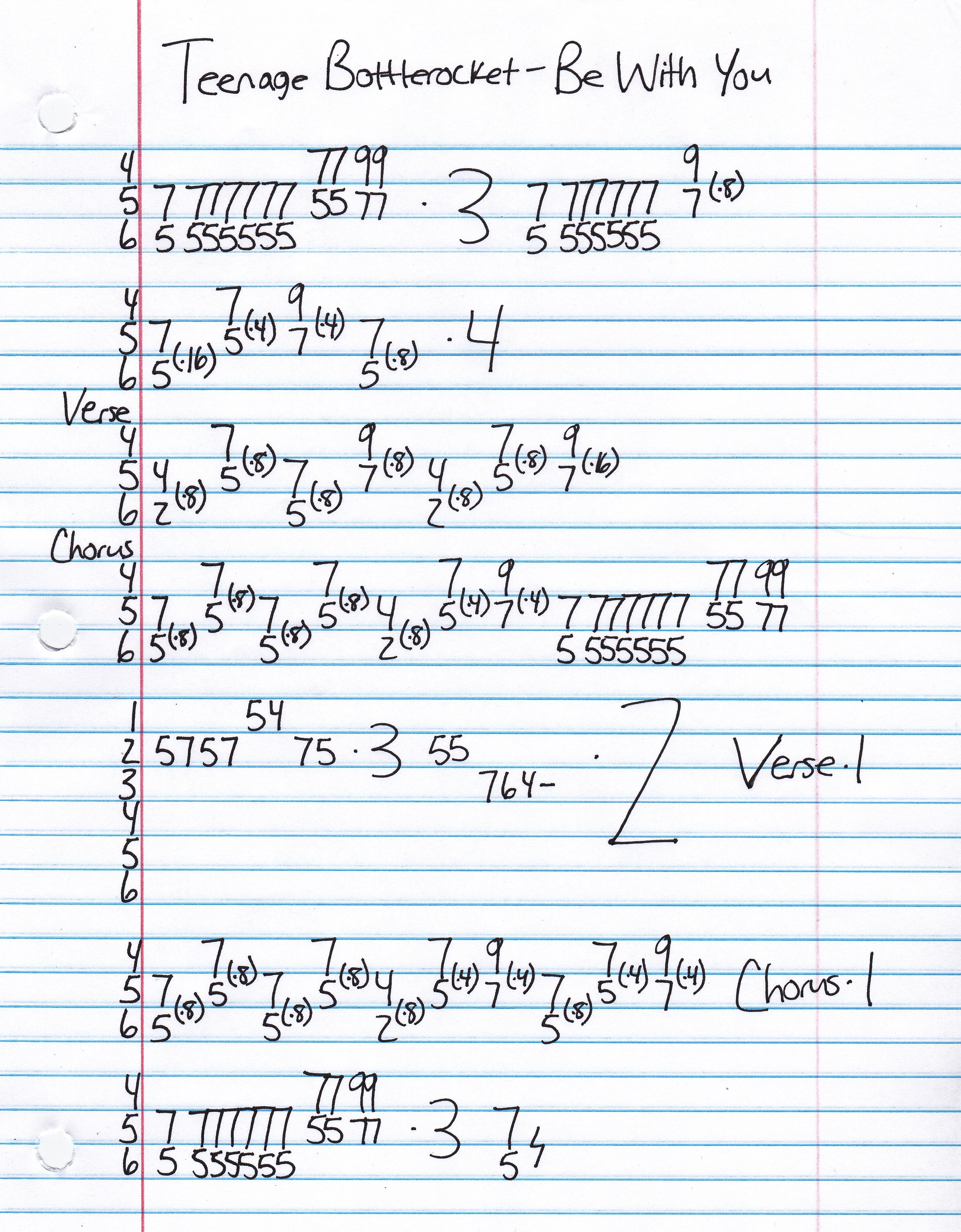 High quality guitar tab for Be With You by Teenage Bottlerocket off of the album They Came From The Shadows. ***Complete and accurate guitar tab!***